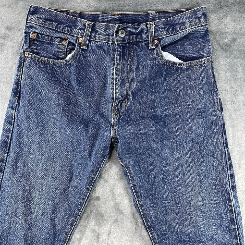 Levis 517 Bootcut Denim Jeans Distressed 33x34 Mens Blue Western Cowboy Rodeo
